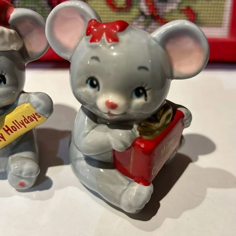 Russ Berrie Vintage Christmas Mouse Mice Set of 3